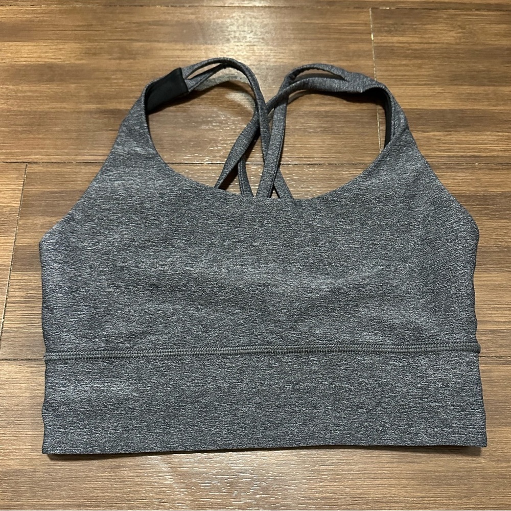 Lululemon Energy Bra *Long Line Heathered Black W2AV1S luxtreme material size 4 - Picture 2 of 5
